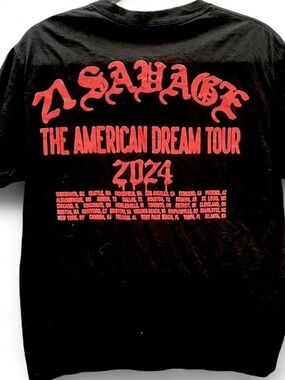 Tultex Black T-Shirt with Red Graphic - The American Dream Tour 2024
